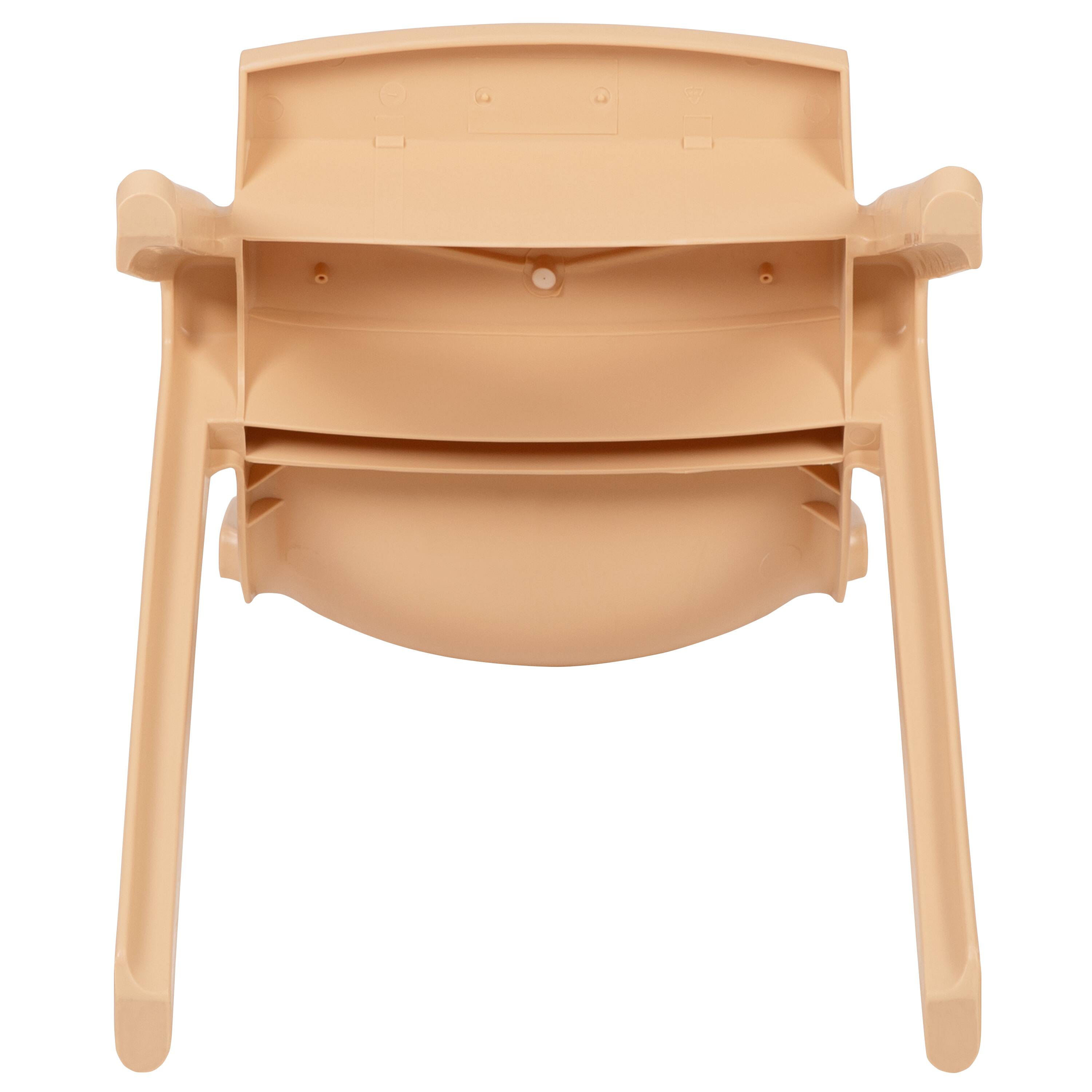 Alt View 10. Emma + Oliver - 4 Pack Plastic Stackable K-2 School Chair with 13.25"H Seat - Natural.