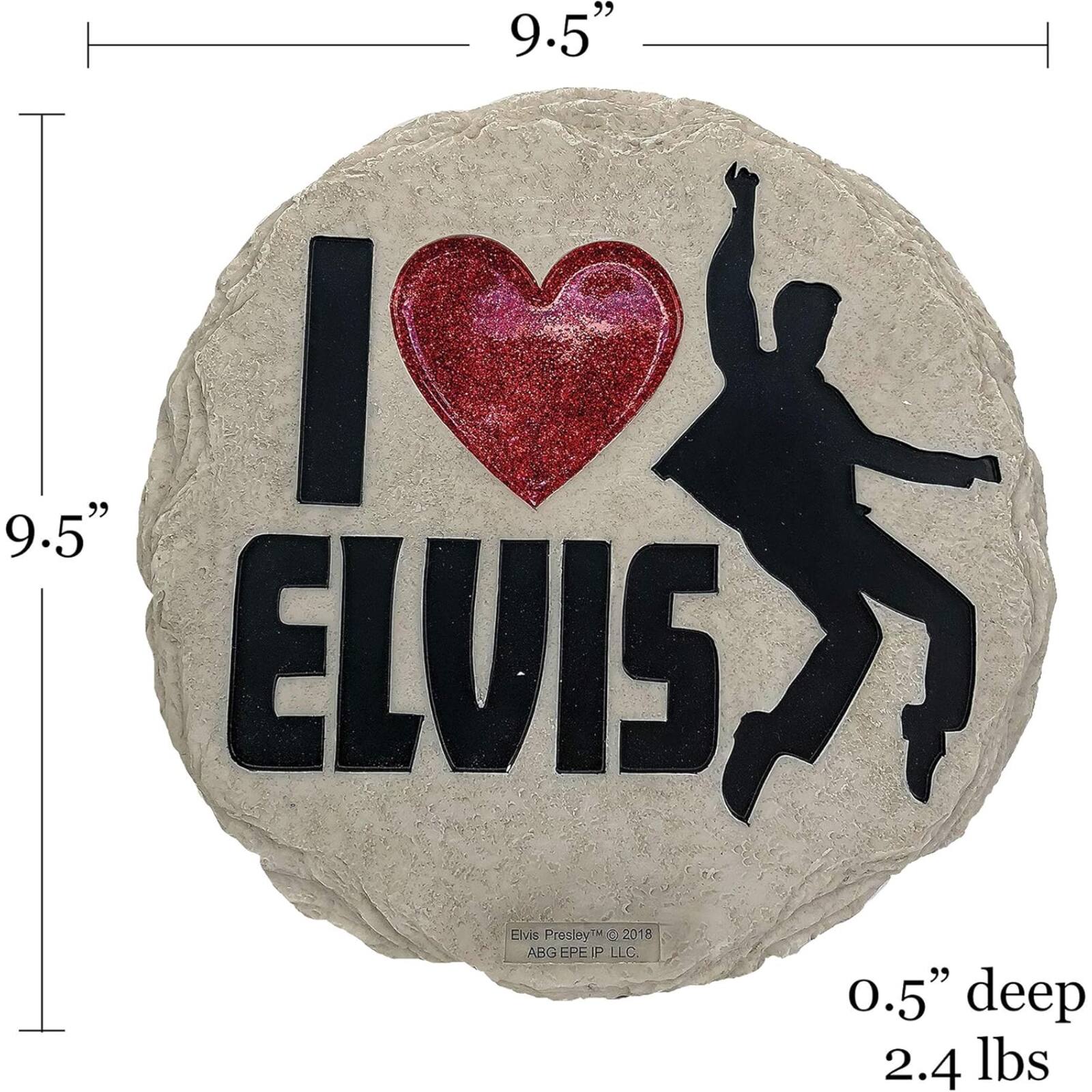 9.5" I 9.5" ELVIS Elvis Presley™ . 2018 ABG EPE IP LLC. 0.5" deep 2.4 lbs