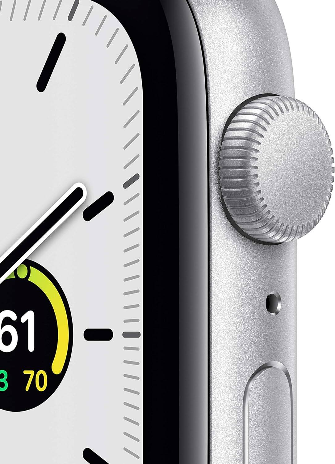 Angle. Apple - Watch SE (2020) 1st Gen 44mm A2352 (GPS Only, No Cellular) - Silver.
