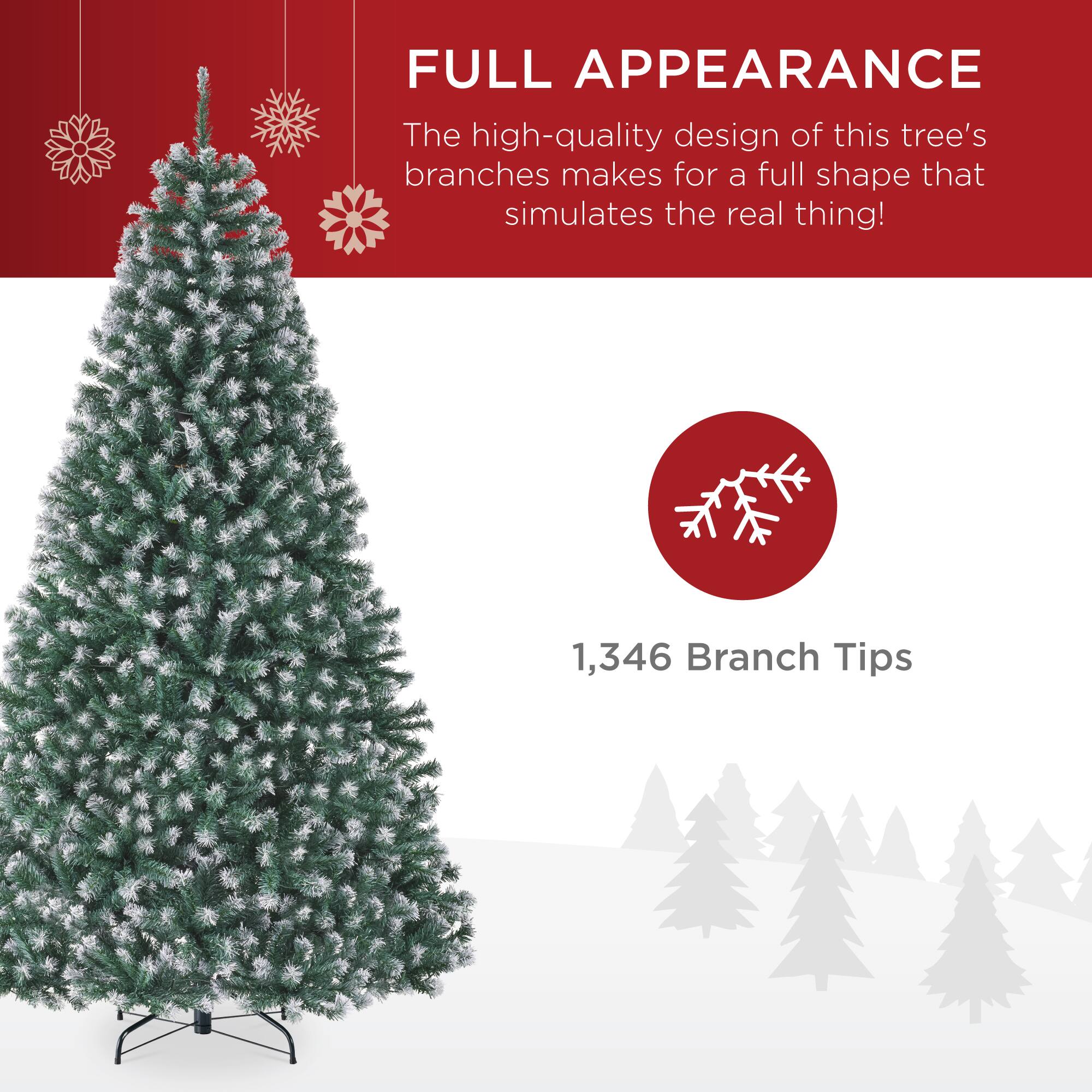 FULL APPEARANCE

The high-quality design of this tree's branches makes for a full shape that simulates the real thing!

1,346 Branch Tips