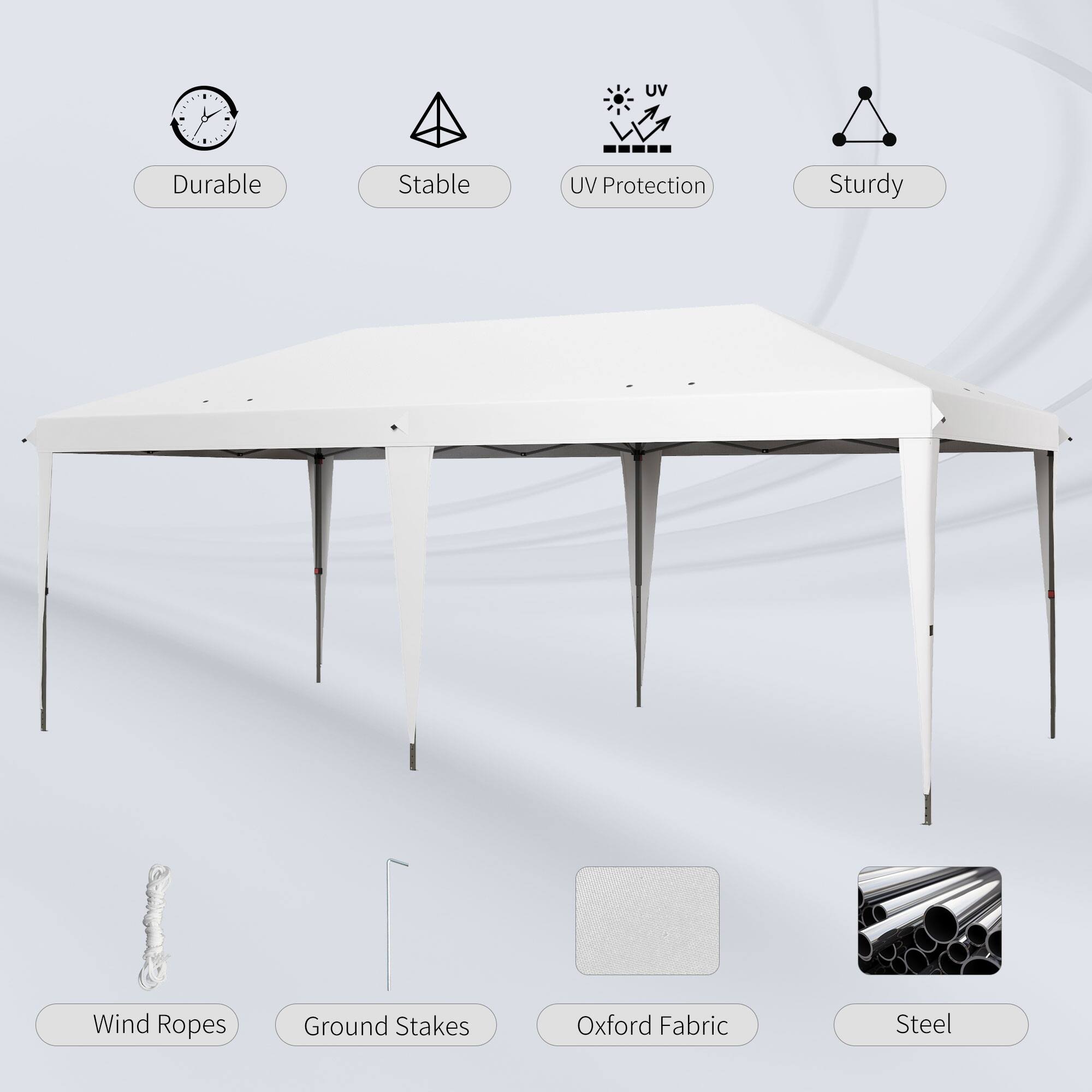 Durable, Stable, UV Protection, Sturdy, Wind Ropes, Ground Stakes, Oxford Fabric, Steel