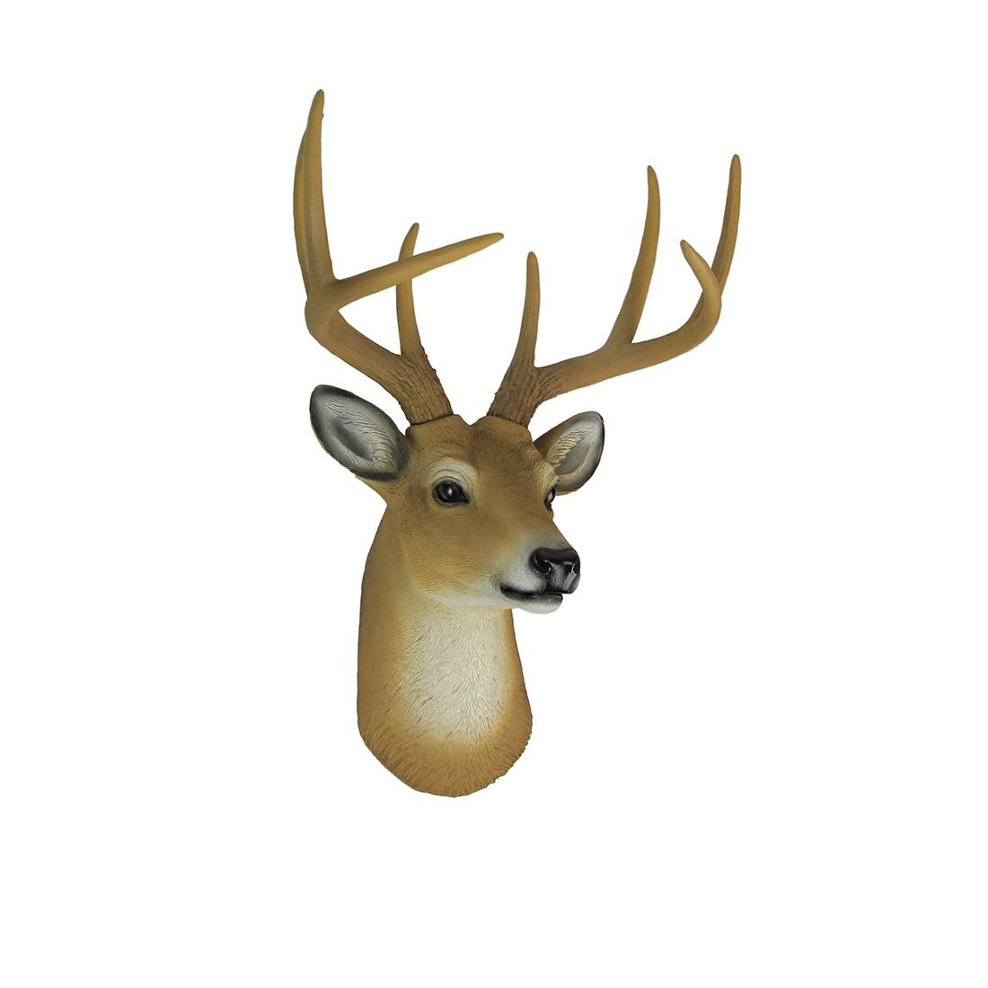 Alt View 1. Zeckos - Buck Horns Amazing Antlers Wall Mounted Trophy Deer Head Sculpture - Brown.