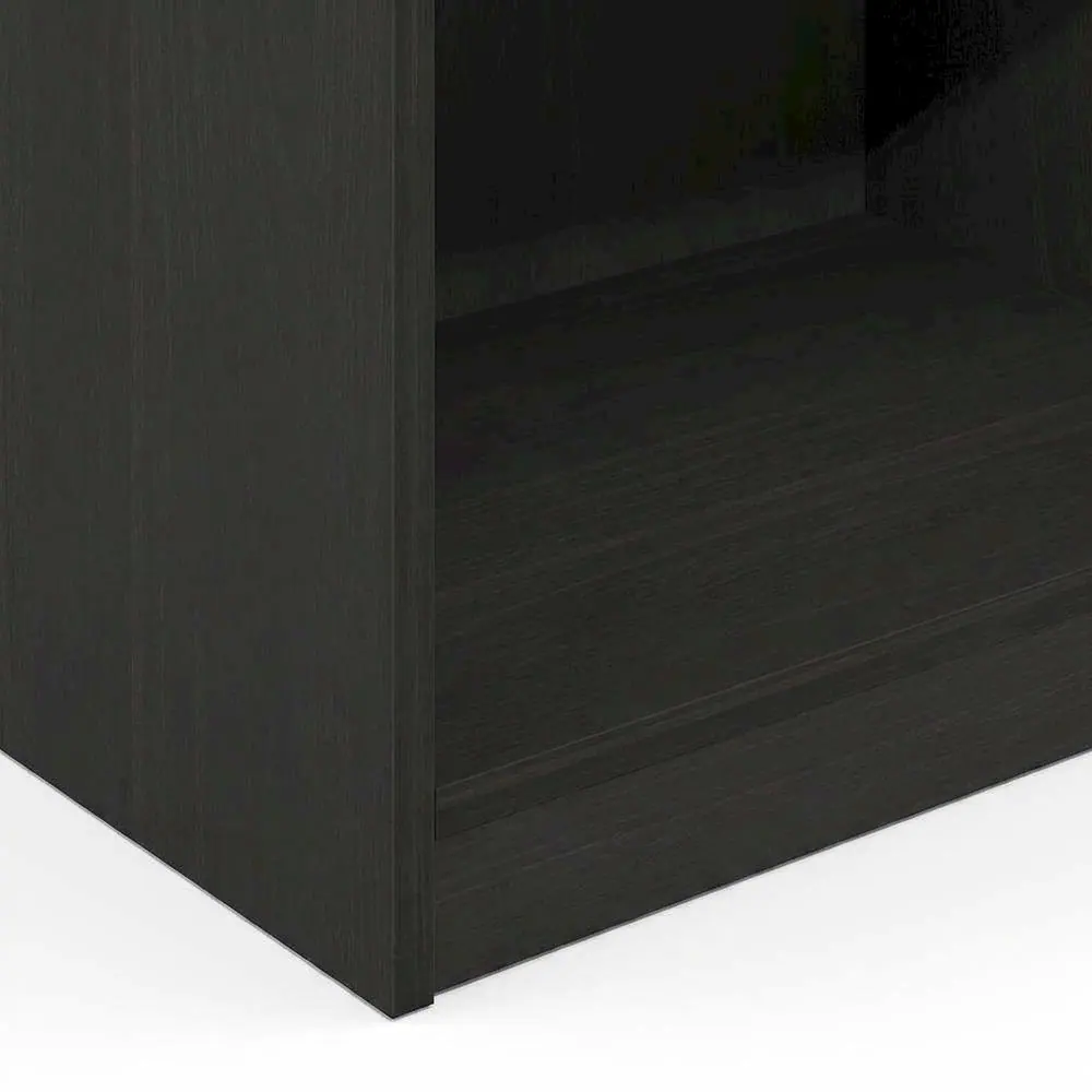 Alt View 2. FurniFact - Espresso 3-Tier Open Shelf Bookcase with Storage Organizer - Espresso.
