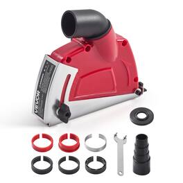 VEVOR - Cutting Dust Shroud for Angle Grinders, Universal 4-5 in Angle Grinder Dust Shroud with 6 Clamping Washers - Black;Red