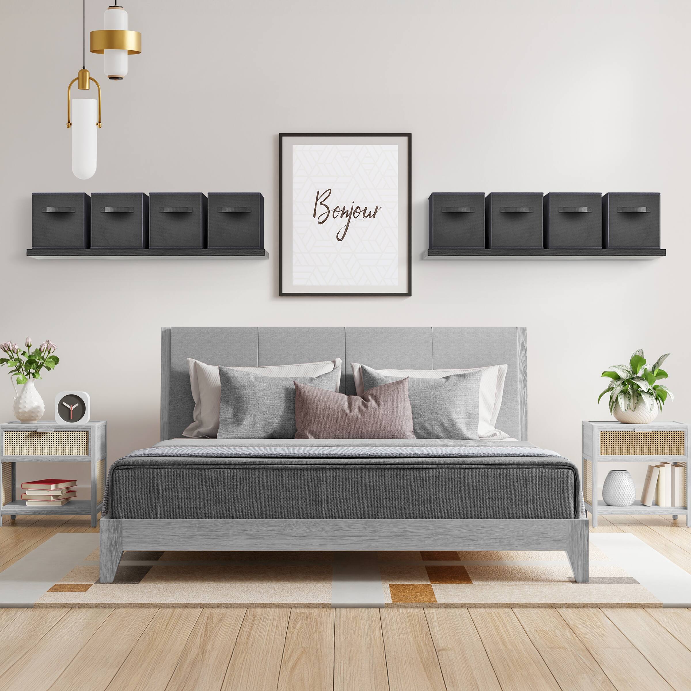 Alt View 2. Sorbus - Sorbus Fabric Storage Cubes - 8 Foldable Storage Bins for Organizing Pantry, Cubbies, Toy Box - Clothes Storage - Black.