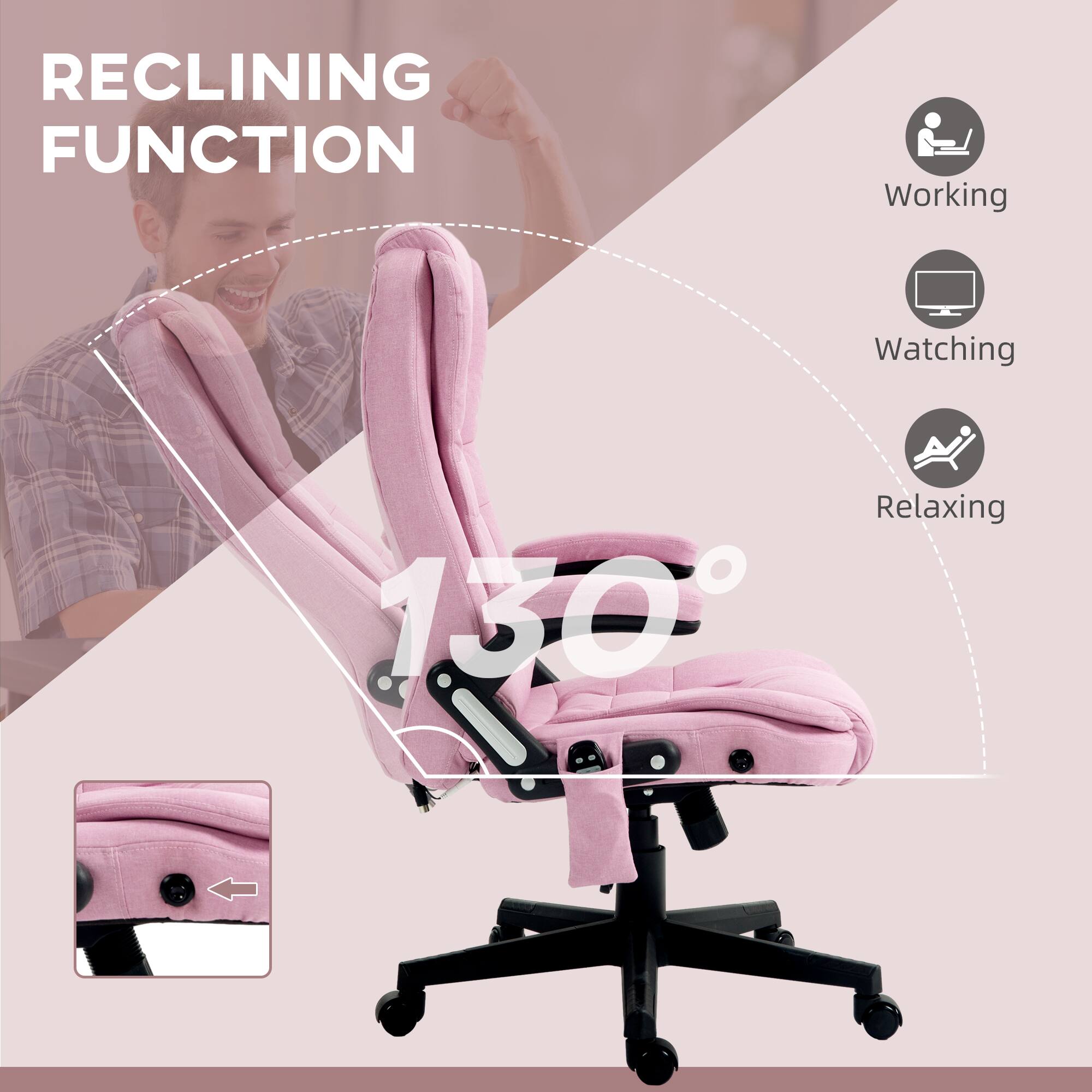 RECLINING FUNCTION
Working
Watching
Relaxing
130
