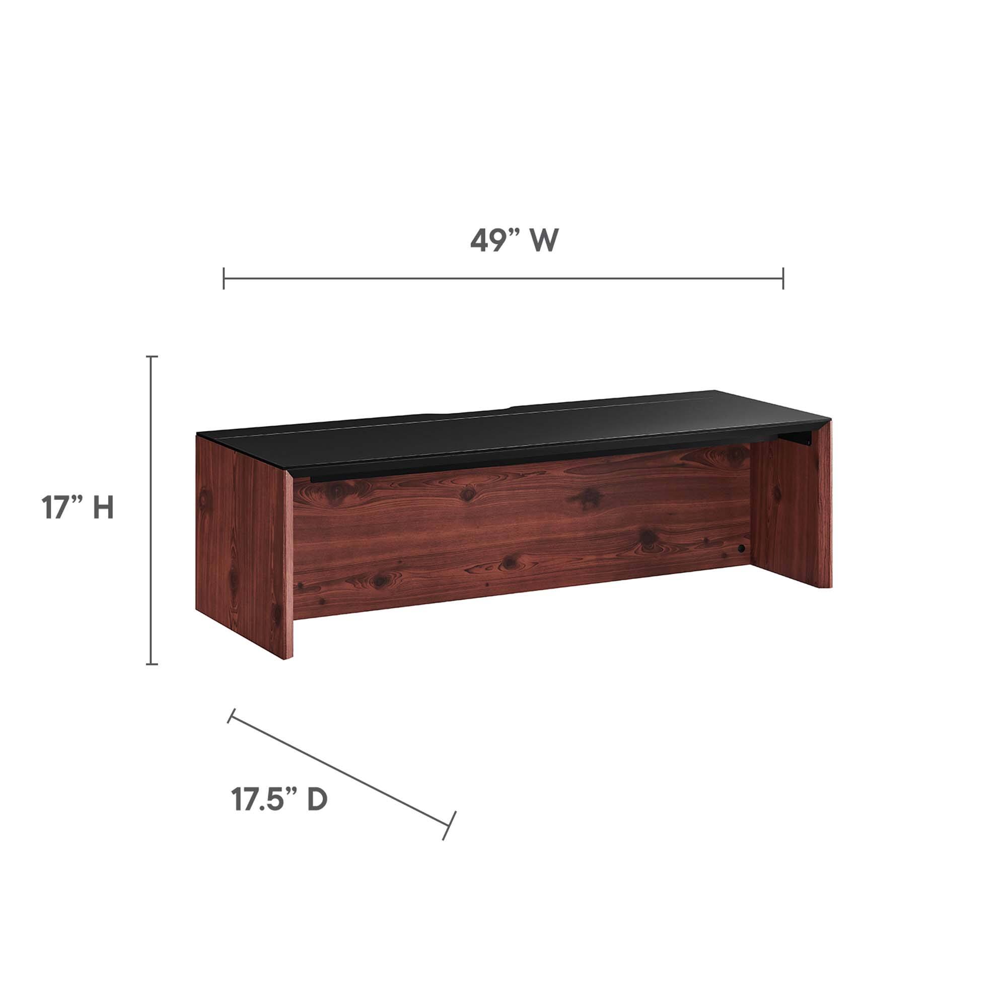 49" W x 17" H x 17.5" D