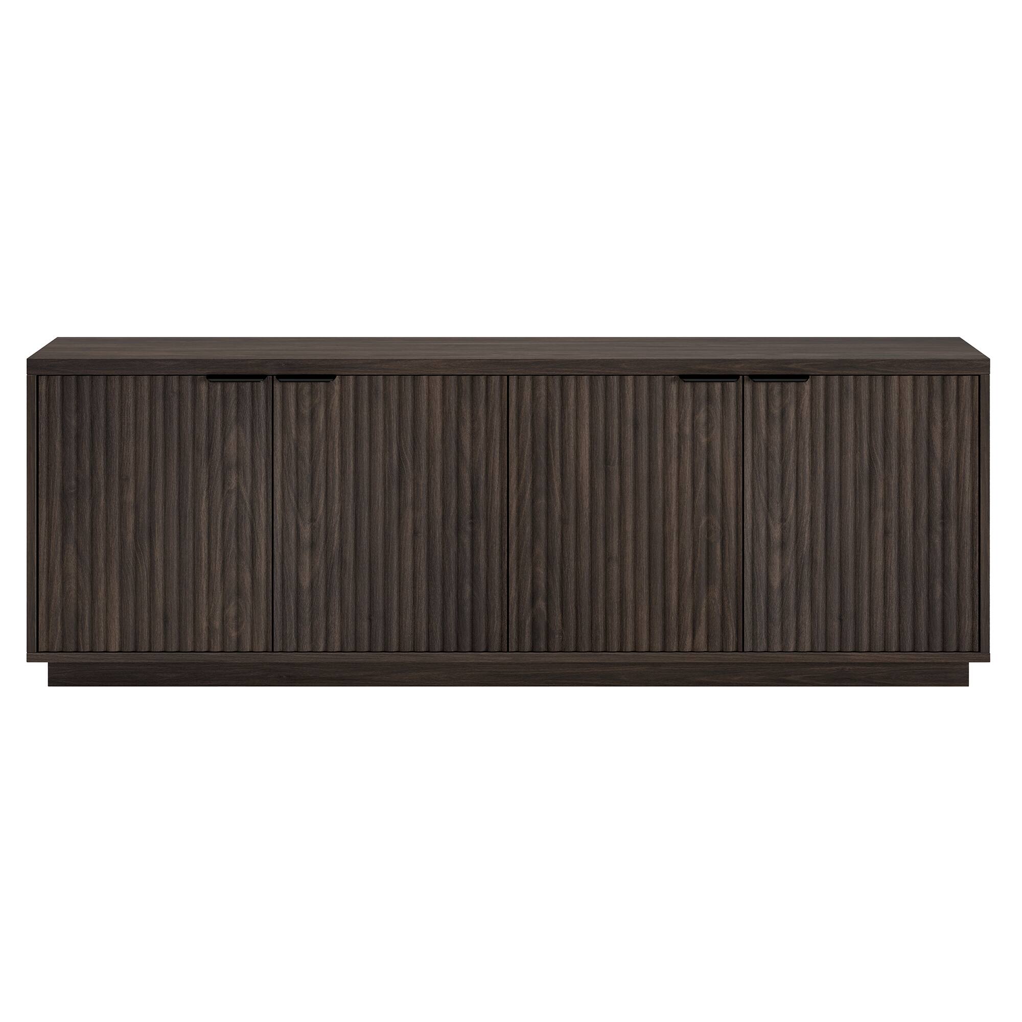 Angle. Hudson&Canal - Mansfield Rectangular Fluted TV Stand for TV's up to 78" in Alder Brown - Alder Brown.