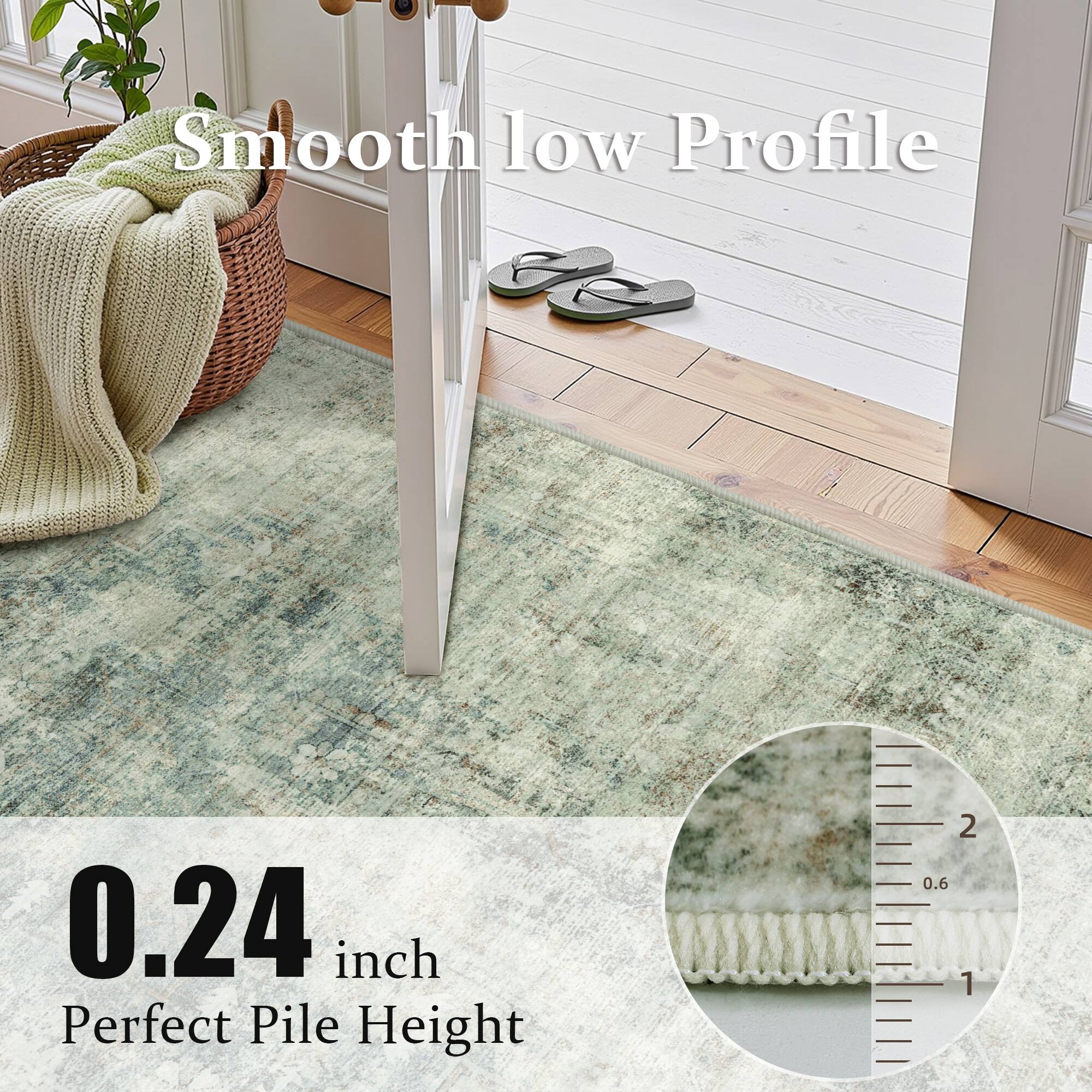 Smooth low Profile  
0.24 inch Perfect Pile Height