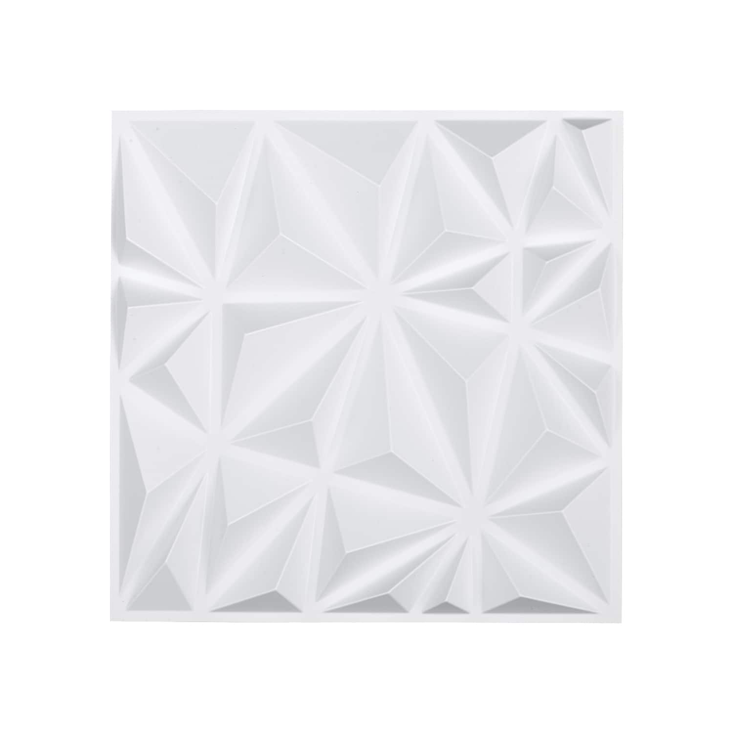 VEVOR - 3D Wall Panels, 33-Pack 11.81 x 11.81 in PVC Modern Art Minimalist Diamond Tiles - White