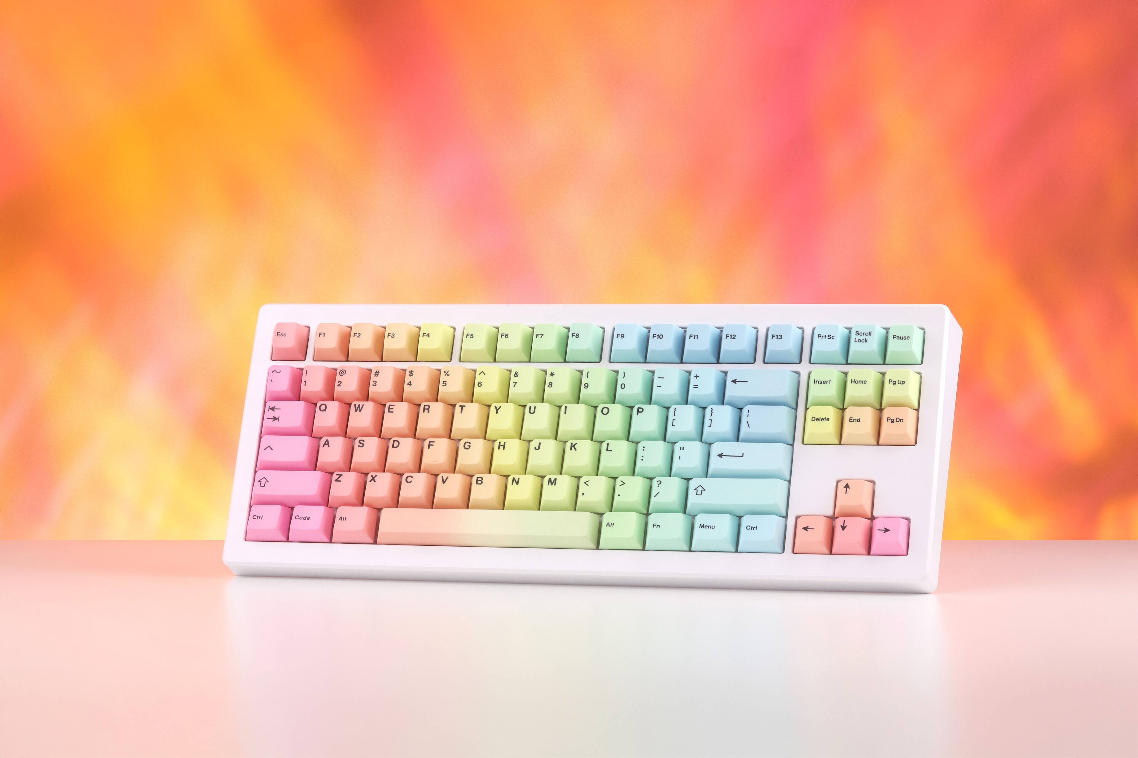 Esc F1 F2 F3 F4 F5 F6 F7 F8 F9 F10 F11 F12 PrtSc SysRq Scroll Lock Pause

1 ! 2 @ 3 # 4 $ 5 % 6 ^ 7 & 8 * 9 ( 0 ) - _ + =

Q W E R T Y U I O P [ ] \

A S D F G H J K L ; ' Enter

Z X C V B N M , . / Shift

Ctrl Fn Alt Spacebar Alt Menu Ctrl

Insert Home PgUp Delete End PgDn

Arrow keys

Ctrl Code Alt