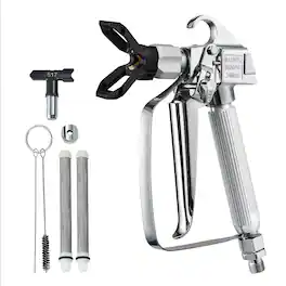 VEVOR - Airless Paint Spray Gun, 3600PSI High Pressure Airless Paint Sprayer Gun with 517 Tip, Swivel Joint Airless Spray - Silver and black