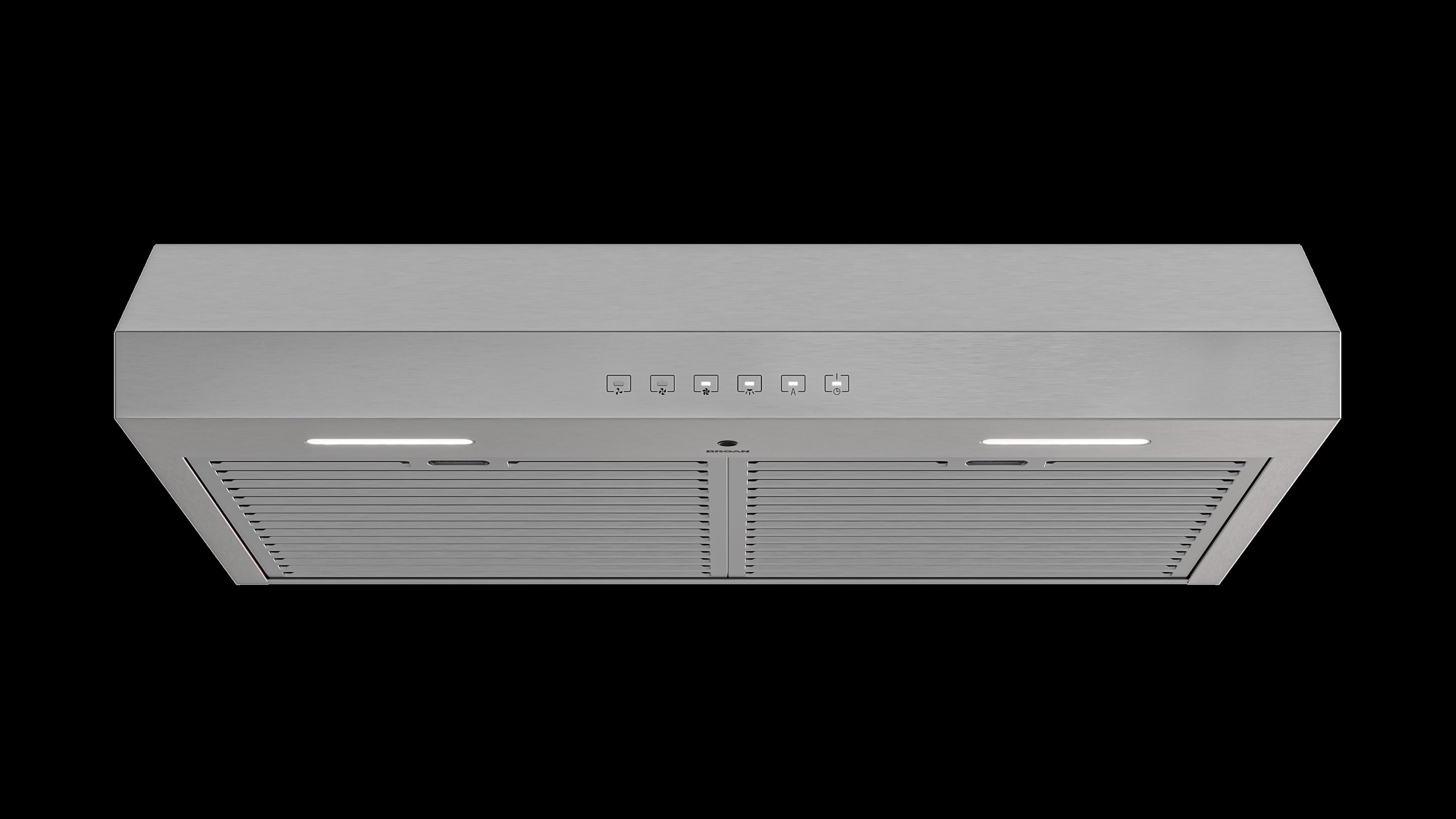 Alt View 4. Broan - Glacier 30-Inch 490 MAX Blower CFM 1.0 Sones Range Hood - Black.