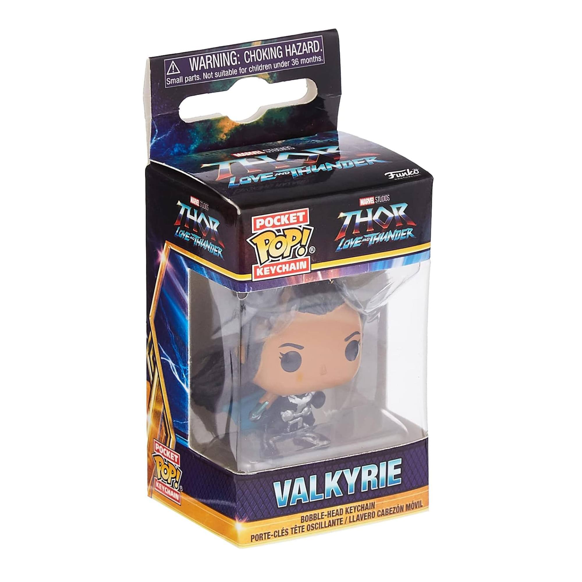 CHOKING HAZARD. WARNING: under 36 months. Not suitable for children under 36 months. Small parts. Funko LOVE-THUNDER POCKET POP! KEYCHAIN VALKYRIE BOBBLE-HEAD / LLAVERO OSCILLANTE PORTE-CLÉS