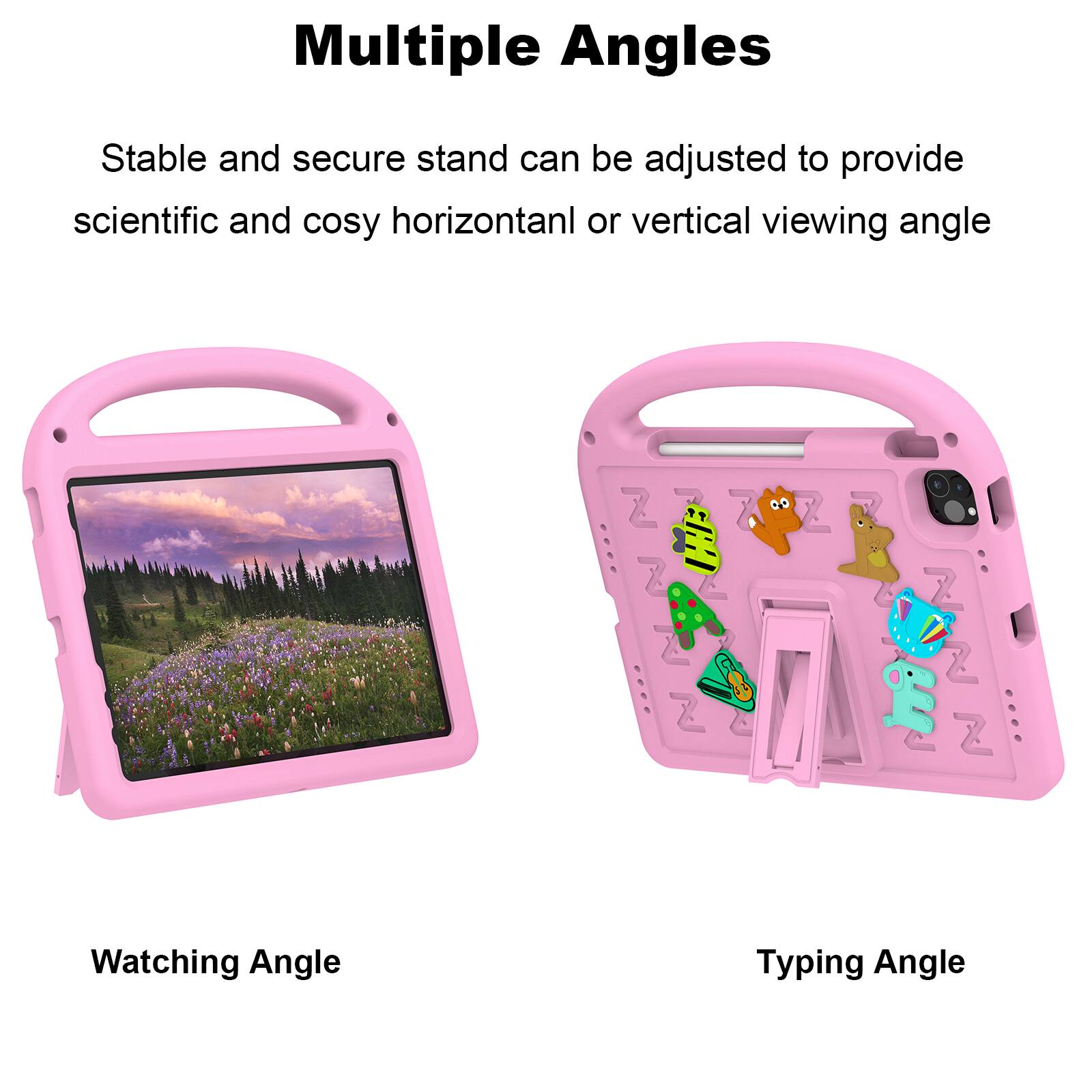 Multiple Angles

Stable and secure stand can be adjusted to provide scientific and cosy horizontal or vertical viewing angle

Watching Angle

Typing Angle