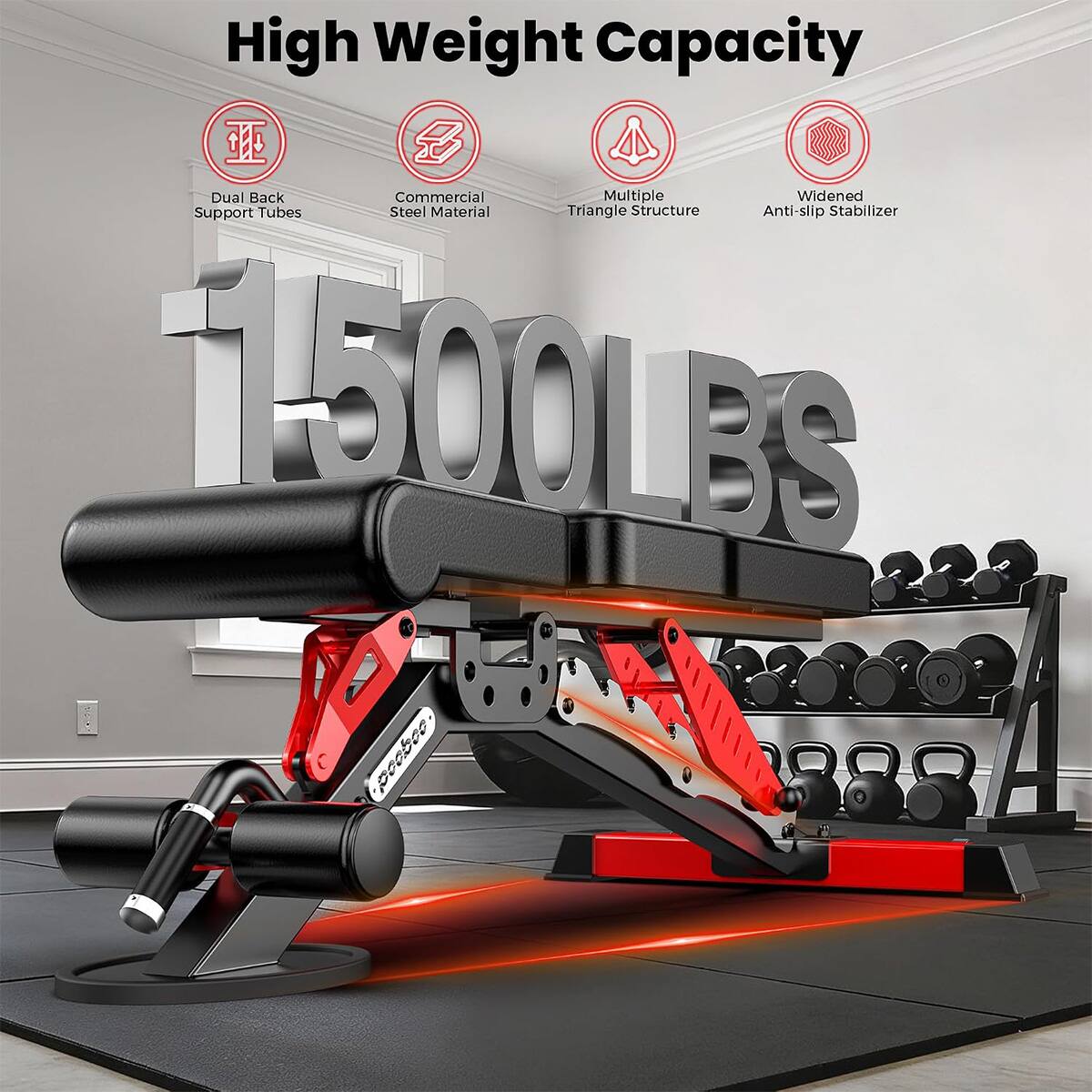 High Weight Capacity  
Z Dual Back Commercial Multiple Widened Support Tubes Steel Material Triangle Structure Anti-slip Stabilizer  
1500LBS