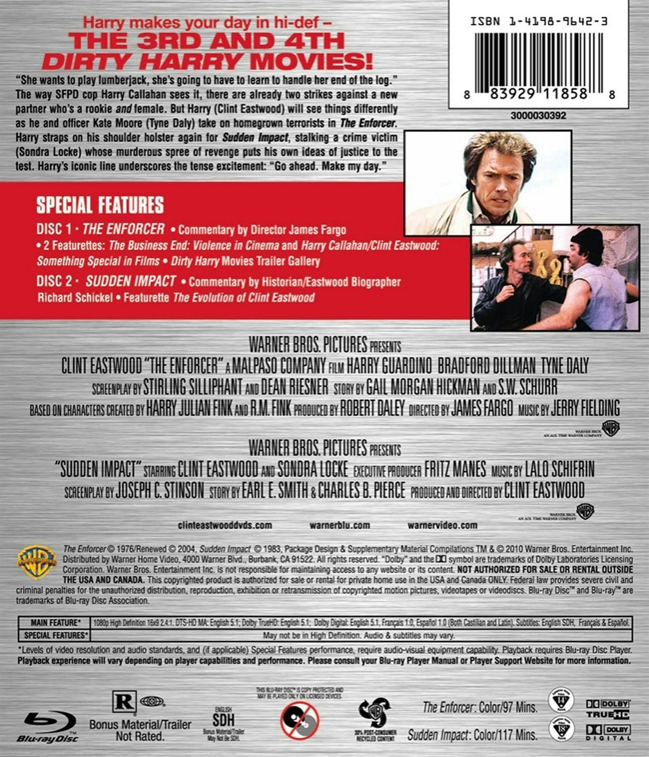Back. Enforcer, The/Sudden Impact (Blu-ray Double Feature) [Blu-ray].