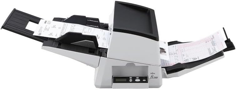 Left. Ricoh - Fujitsu FI-7600 (PA03740-B505) Duplex 600 DPI x 600 DPI Production-class ADF document scanner - Black.