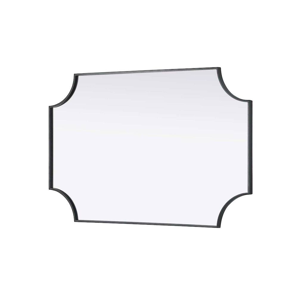 Back. Elegant Kitchen and Bath - Notched Metal Mirror 27x42 inch in Black - Black.
