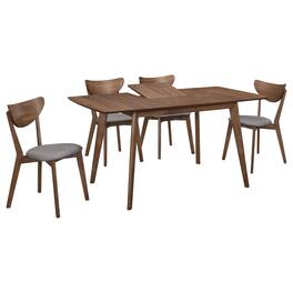 Manhattan Lane - Relo 5pc Extendable Dining Table and 4 Chairs - Walnut Brown, Gray