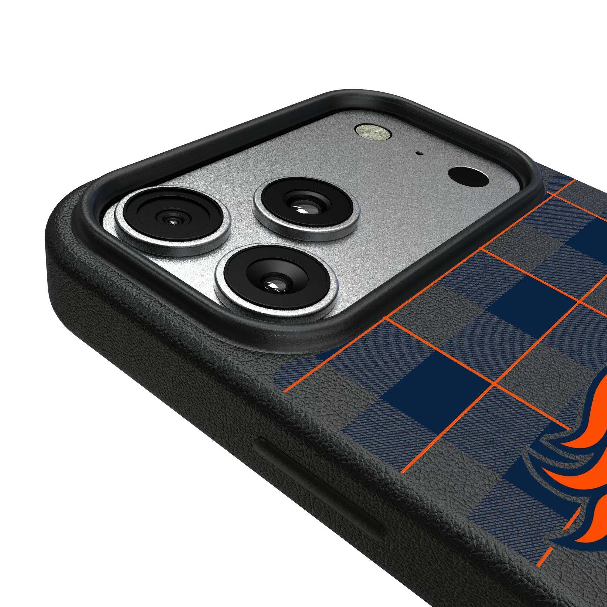 Alt View 2. Keyscaper - Plaid Magnetic Bump iPhone Case - 15 Plus - Black.