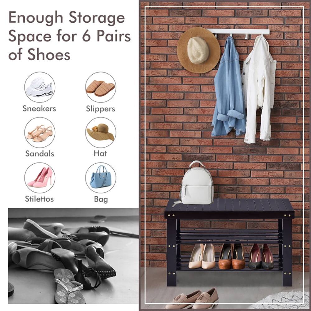 Enough Storage Space for 6 Pairs of Shoes

- Sneakers
- Slippers
- Sandals
- Hat
- Stilettos
- Bag