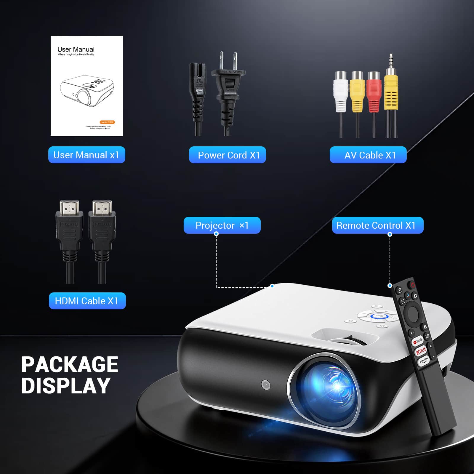 Happrun Official Licensed Google TV Smart Projector 4K Wi Fi