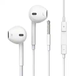 BEARSOLIM - Hi-Res Audio Half in Ear Headphone,3.5mm Four Speaker System Wired Headset Applies Prevent Sweat and Water White