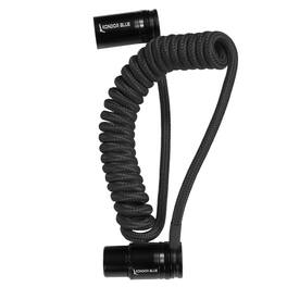 Kondor Blue - 12"-24" Coiled Braided Low Profile Right Angle XLR Cable | for Cameras, Microphones, Studio Audio - Black