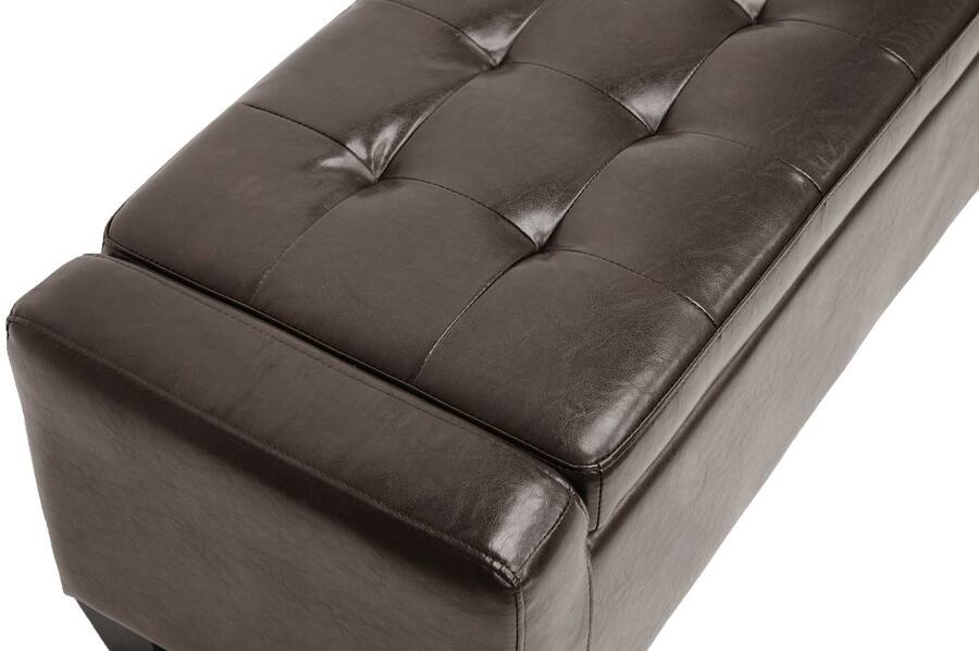 Left. Baxton Studio - Manchester Ottoman - Dark Brown.