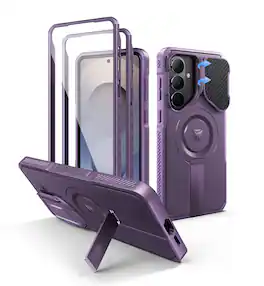 Dexnor - Case for Samsung Galaxy S26 Plus with Camera Cover, Screen Protector, Compatible with MagSafe, Rugged Shockproof Cover - Phantom Purple