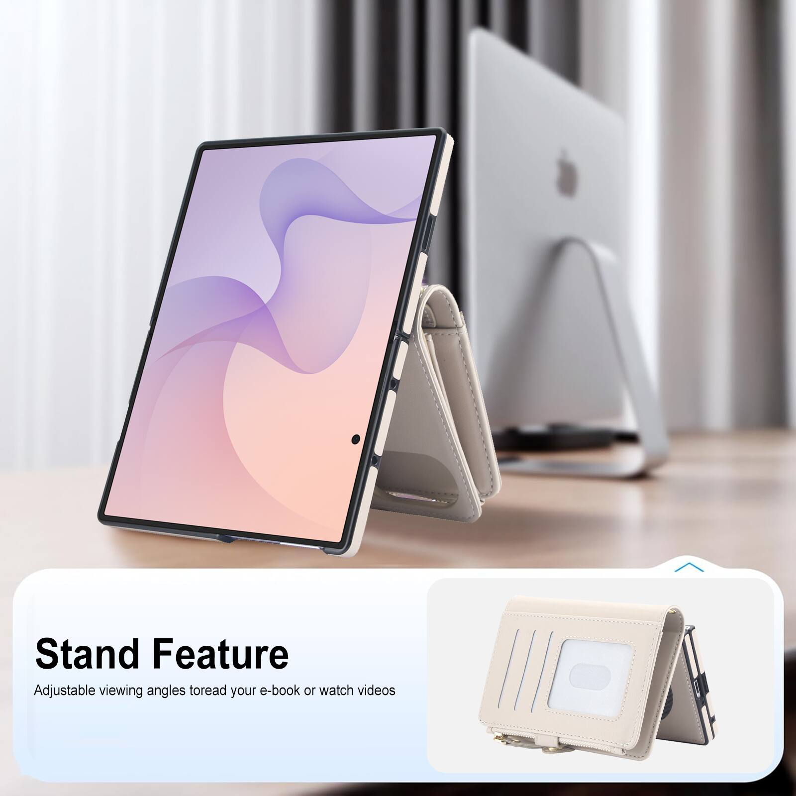 Stand Feature  
Adjustable viewing angles to read your e-book or watch videos