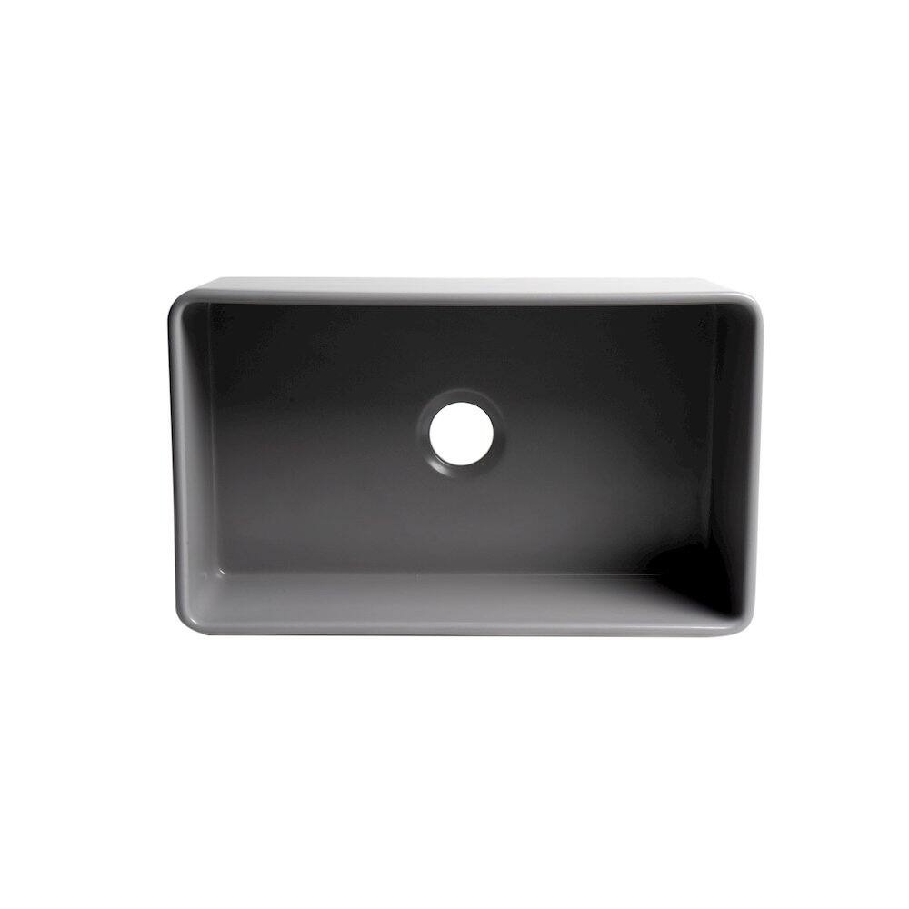 Alt View 4. Alfi - ALFI brand Gray Matte Smooth Apron 30 x 18 Single Bowl Fireclay Farm Sink - Gray.