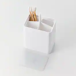 Yamazaki Home - Cotton Swab Push-Top Case - White