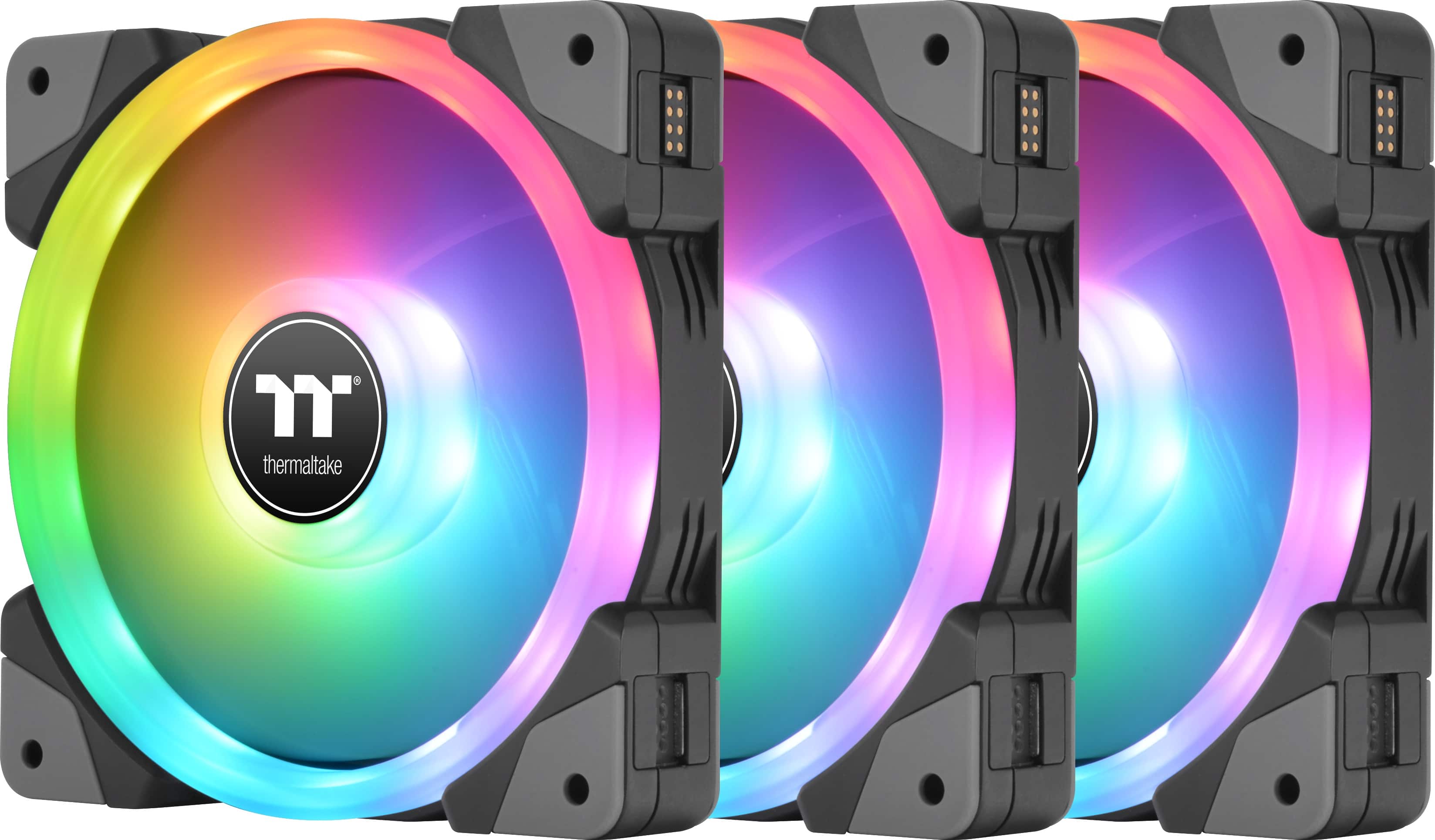 Front. Thermaltake - SWAFAN EX 14 RGB PC Cooling Fan TT Premium Edition (3-Pack) - Black.