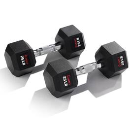 Sunny Health & Fitness - Core Fit Hex Style Dumbbells (pair) - 25 lbs - Black