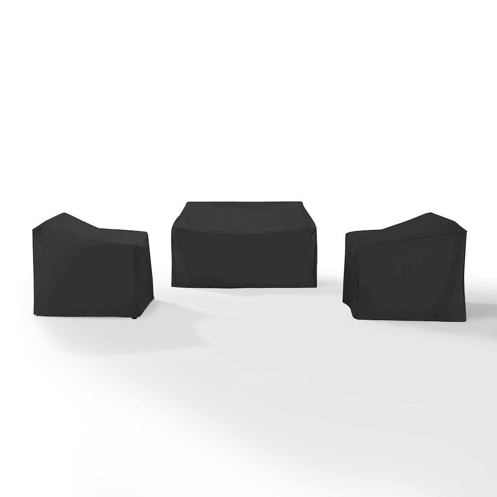 Alt View 2. Crosley Furniture - 3Pc Outdoor Furniture Cover Set - Loveseat & 2 Chairs - Black.