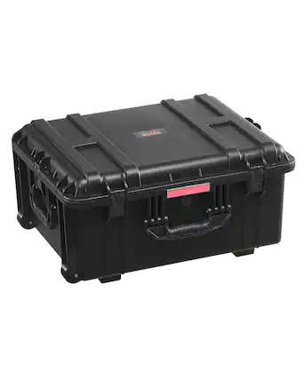 Front. VEVOR - Weatherproof Hard Case,Heavy Duty Protective Dry Box Case with Pre-Cut Foam,Wheels & Retractable Pull Handles for Travel - Black.