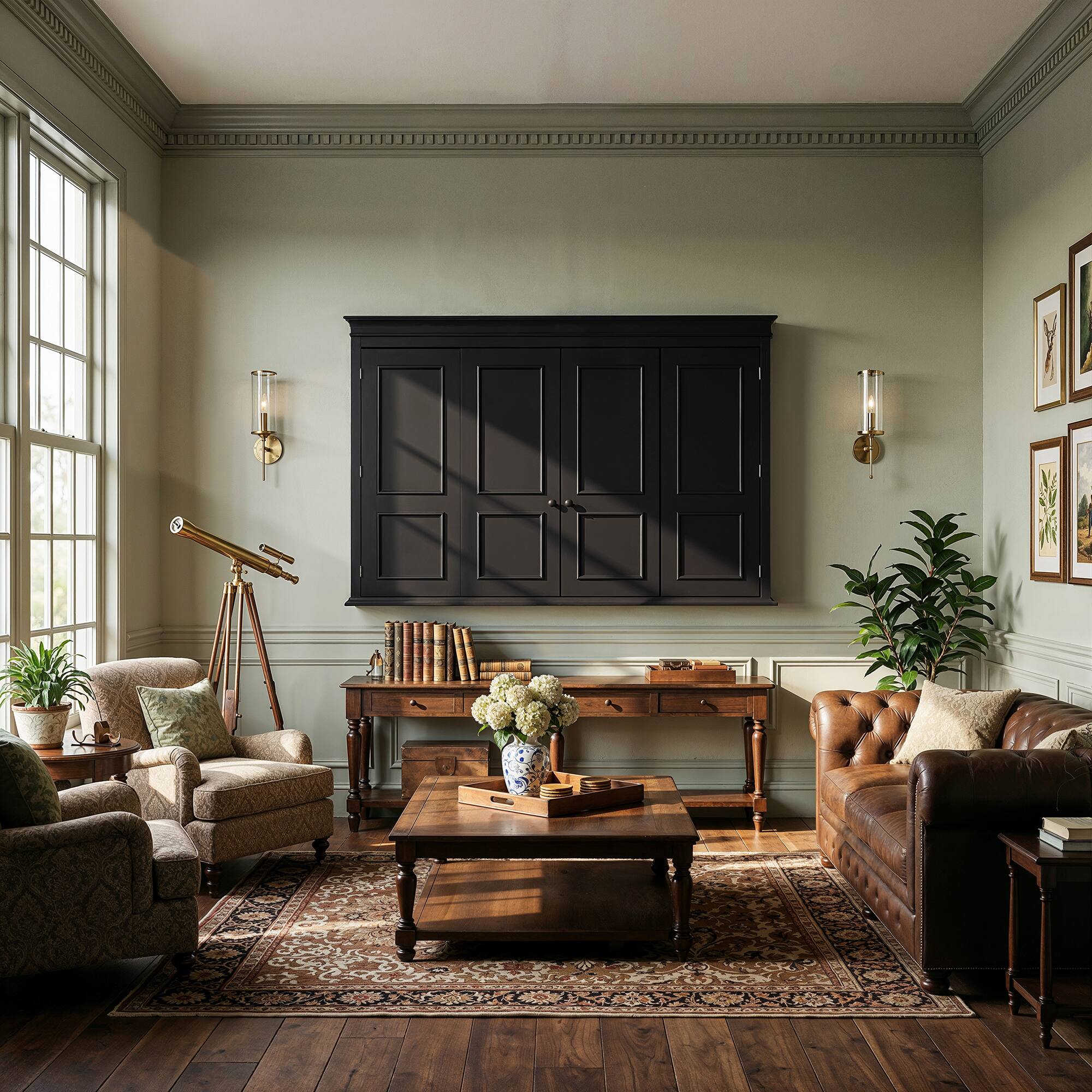 Alt View 8. Famapy - Stylish Wall-Mounted TV Cabinet for 60" TVs, Black Enclosure with Doors, Protective Cover & Elegant Decor - Black.