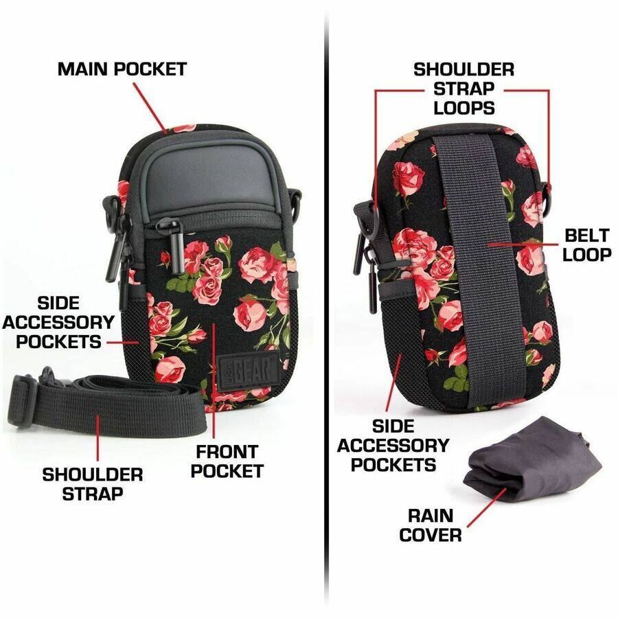 - MAIN POCKET
- SIDE ACCESSORY POCKETS
- FRONT POCKET
- SHOULDER STRAP
- SHOULDER STRAP LOOPS
- BELT LOOP
- SIDE ACCESSORY POCKETS
- RAIN COVER