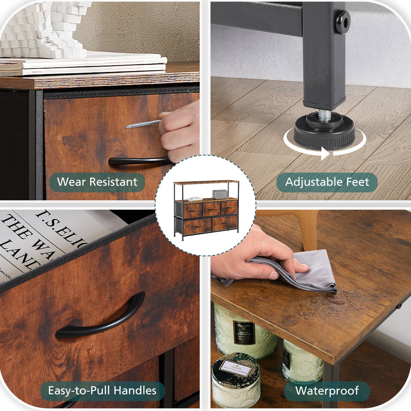 - Wear Resistant
- Adjustable Feet
- Easy-to-Pull Handles
- Waterproof