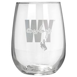 Great American Products - Wyoming Cowboys Etched 17oz. City Stemless Wine Glass - Multicolor