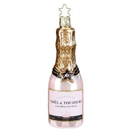 Inge Glas - Rose Champagne German Glass Christmas Ornament Toast Christmas New Year FREE BOX - Pink