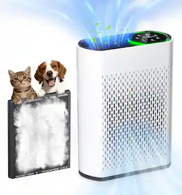 Xenonlab - Powerful Air Purifiers for Home Room Up to 2400 Ft² with Air Quality Monitor 20dB Sleep Mode - White