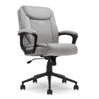 Click365 - Transform 1.0 Vegan Leather Desk Office Chair - Light Gray - Front_Zoom