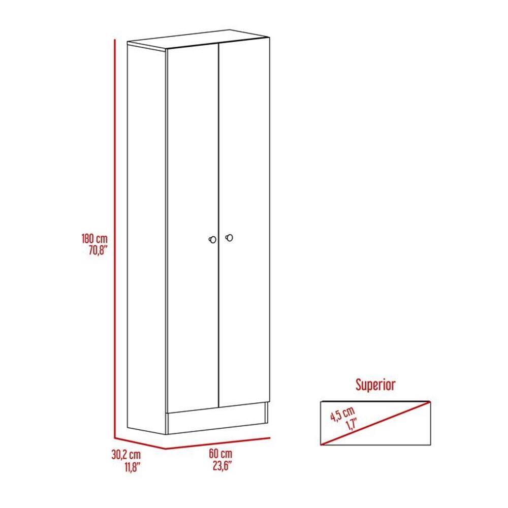 180 cm 70.8"  
Superior 4.5 cm 1.7"  
30.2 cm 11.8"  
60 cm 23.6"