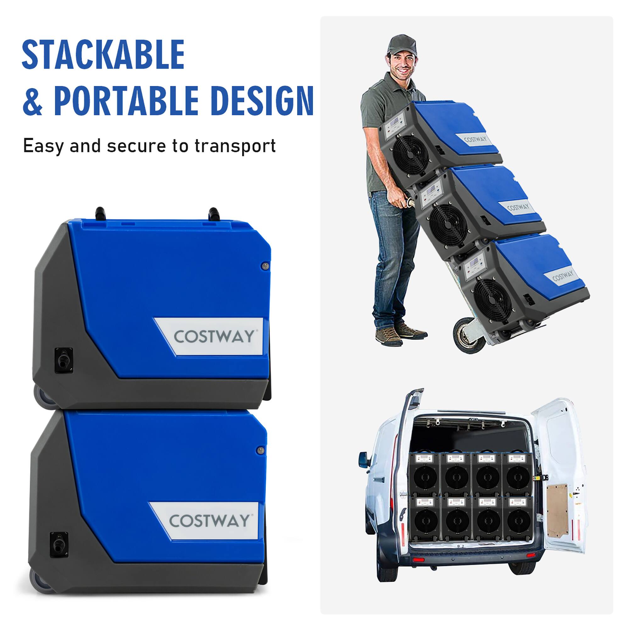 STACKABLE & PORTABLE DESIGN Easy and secure to transport COSTWAY CORTWAY COSTWAY COSTWAY COSTWAY