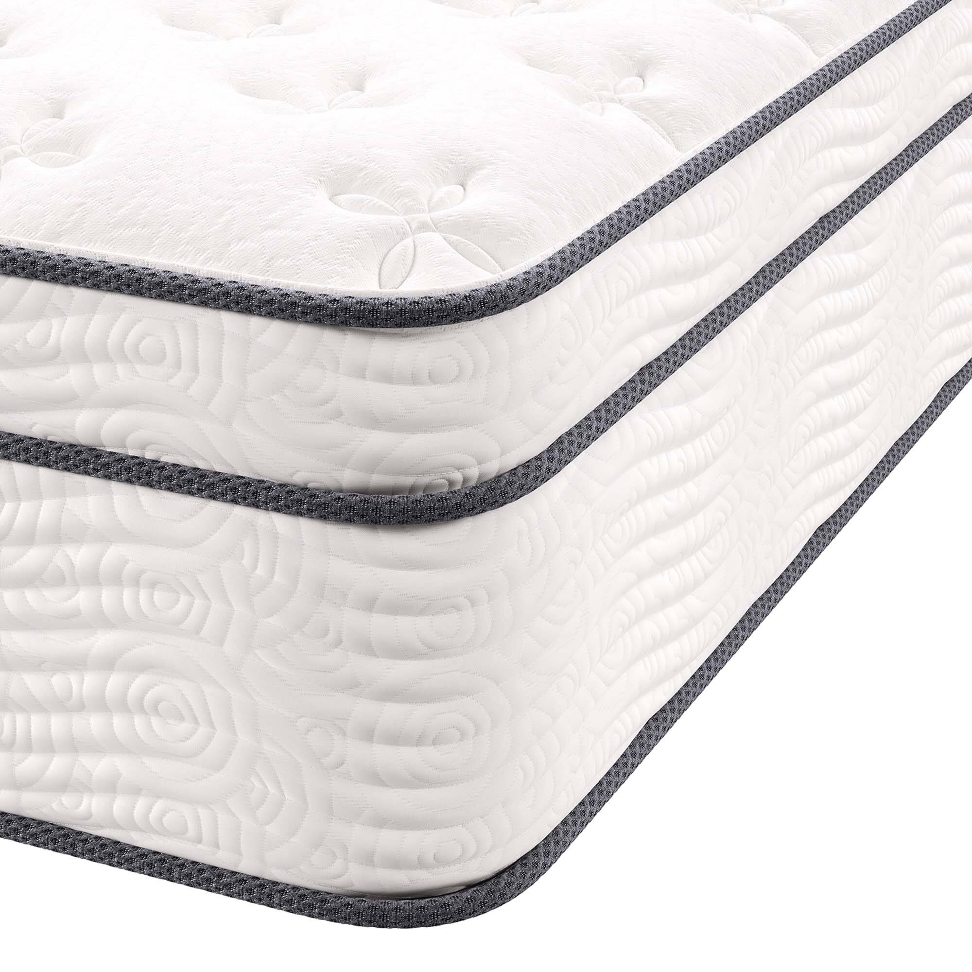 Left. Modway - Jenna 14" Innerspring and Foam Queen Mattress by Modway - White.