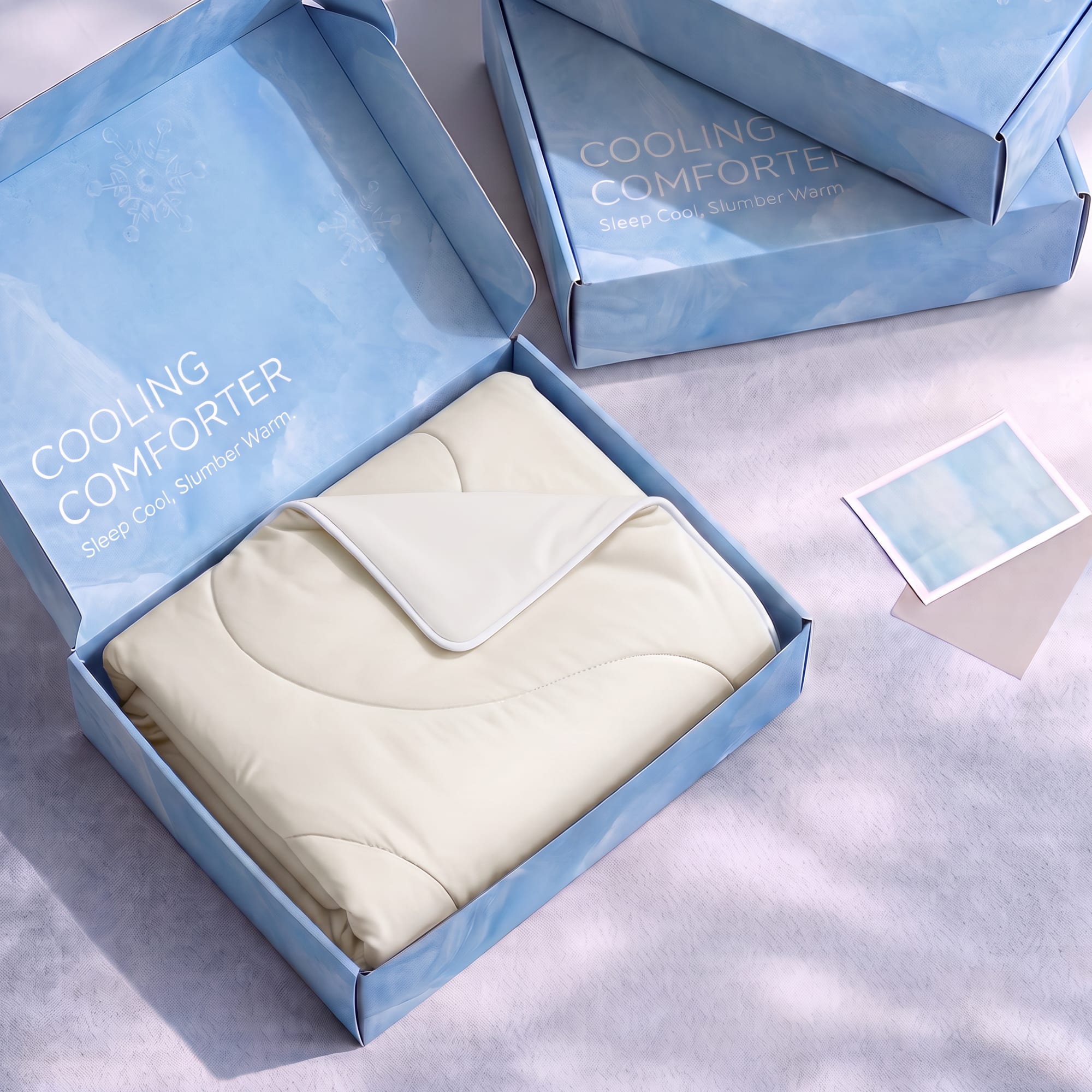 KERDOM - Single/Twin - Cooling Comforter for Night Sweats, Arc-Chill Q-max>0.45, Instant Cool, Breathable Cold Throw, Washable - Beige