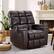 Front. Bestier - Massage Recliner Chairs with Heat and Vibration, Faux Leather Single Manual Reclining Chair, Brown - Brown.